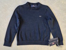 Vineyard Vines Boys Garment-Dyed Crewneck Sweater Navy Blue Cotton Size 7