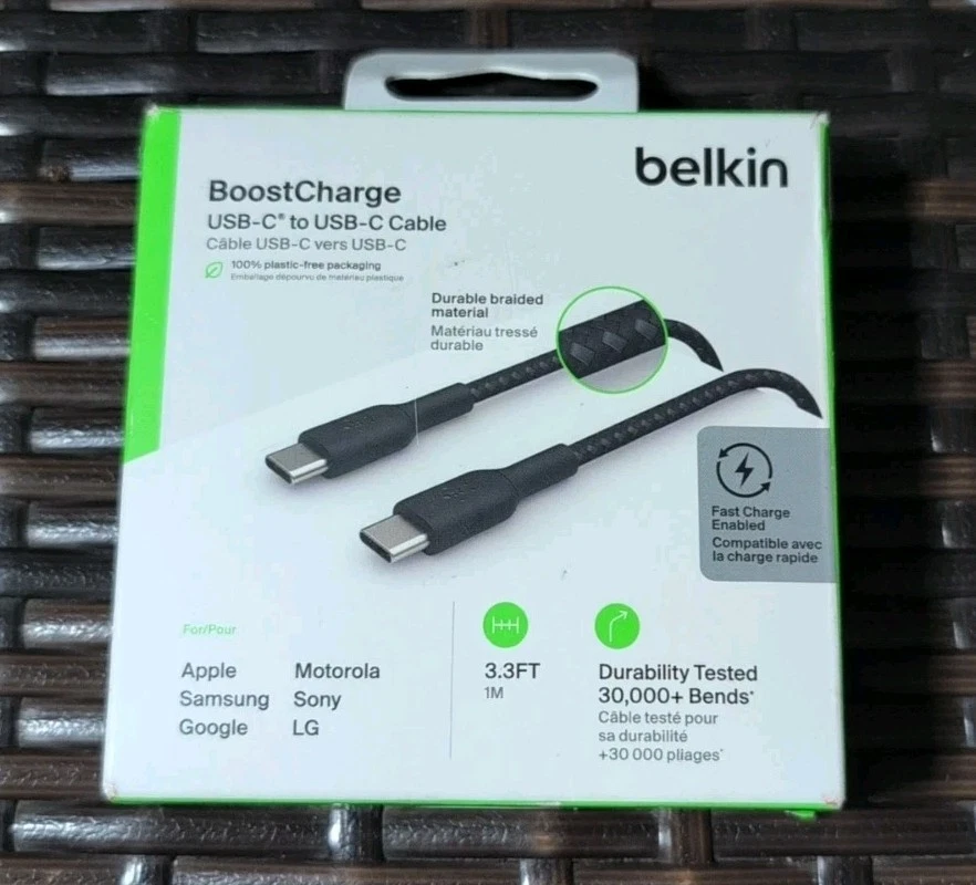 Belkin BoostCharge Braided USB-C to USB-C Cable (1M/3.3ft) For Android & iPhone - Image 2 of 4