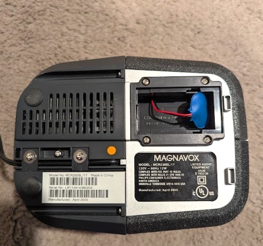 Magnavox широкий вид AM/FM/CD будильник радио MCR230SL/17 проверенный рабочий (T) - Изображение 4 из 4