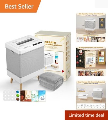 35L Family Towel Warmer with Transparent Window & 12 Aroma Discs   Safety First