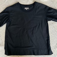 Margaret Howell Black Cotton Short Sleeve Blouse Size I Used