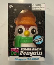 Schylling Nee Doh Polar Glow Penguin Super Solid Squish Glows in Dark 26053NAB