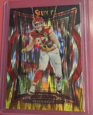 2024 Panini Select - Concourse Travis Kelce #97 Red & Yellow Shock Prizm