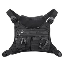 Chest Bag For Men, Tactical Chest Pack With Built-In Phone Holder  Black-CP