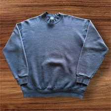 Vtg 80s 90s Fruit of the Loom Crewneck Sweatshirt Blank Sz Faded Black USA FOTL