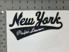 POLO RALPH LAUREN PATCHES BRAND NEW BLUE NEW YORK SCRIPT SPELLOUT PATCH