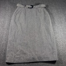 Vintage Evan Picone Wool Skirt Women  s Size 10, Plaid Tweed Belt Midi Union Made