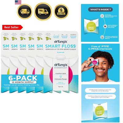 Smart Floss - Natural Dental Floss, PTFE & PFAS Free, Gentle on Gums, Expands...