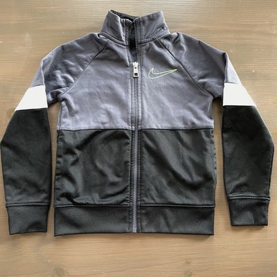 Nike Toddler Full Zip Track Athletic Jacket Colorblock Black Gray XS 3-4