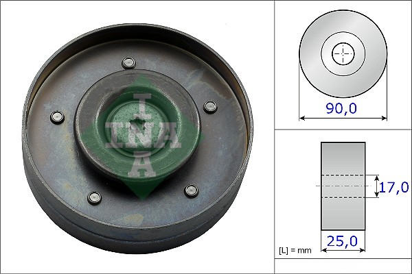 1X INA 532 0694 10 Umlenk-/FüHrungsrolle Keilrippenriemen FüR VW Audi Seat-image