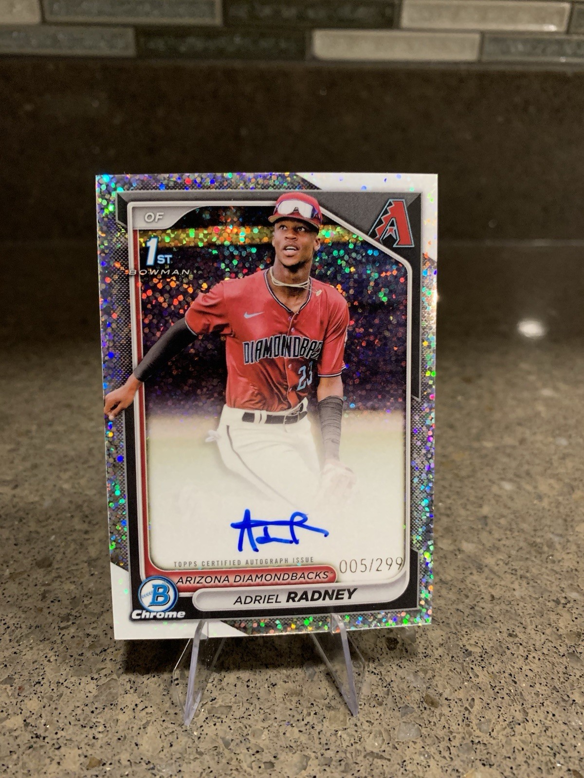 2024 Bowman Chrome Adriel Radney 1st Bowman Speckle Refractor Auto /299 #CPA-AR