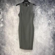 Windsor Women’s Sleeveless Sheath Dress Gray M Crewneck Zip Up Fashion Formal
