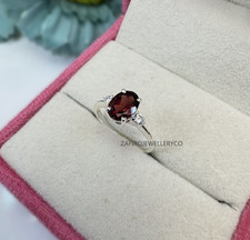Garnet Ring, January Birthstone, Women's Ring, 925 Sterling Silver