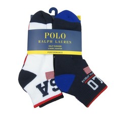 Polo Ralph Lauren Performance USA Quarter Socks Men's Size 6-12.5 6 PAIRS NEW