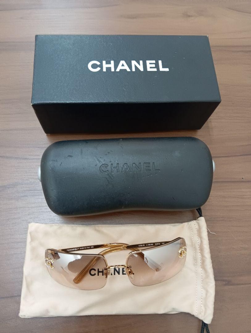 CHANEL Coco Mark 4104-B Gold Frame Luxury Sunglasses
