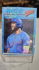 2026 Topps Heritage Starling Marte Light Blue Sparkle SP Mets 🔥
