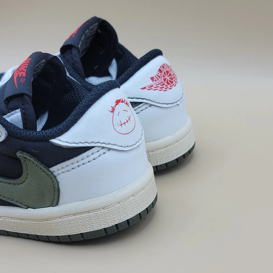 2023 Travis Scott X Air Jordan 1 Retro LO OG SP Zapatos para Niños Pequeños Talla 7C Oliva Foto 2 de 4