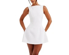 BNGD Women's Backless Vest Basic Dress Sexy Slim Short Dress Sleeveless Open ...