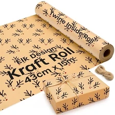 Brown Kraft Paper Roll 17.5" 50 ft Gift Wrapping Flower Boquet Craft Packing