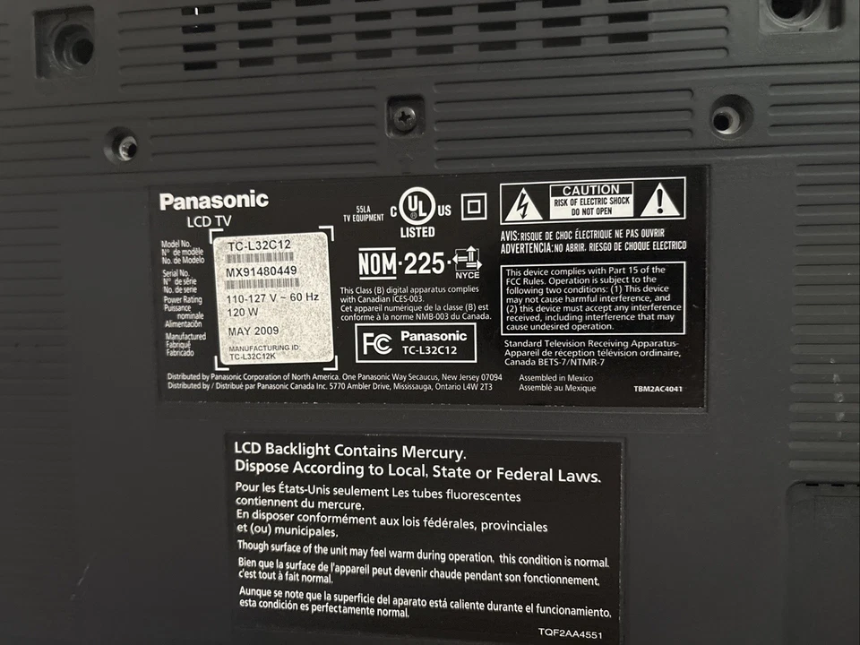 Panasonic TC L32C22 LCD TV 720p 32in - Image 4 of 4
