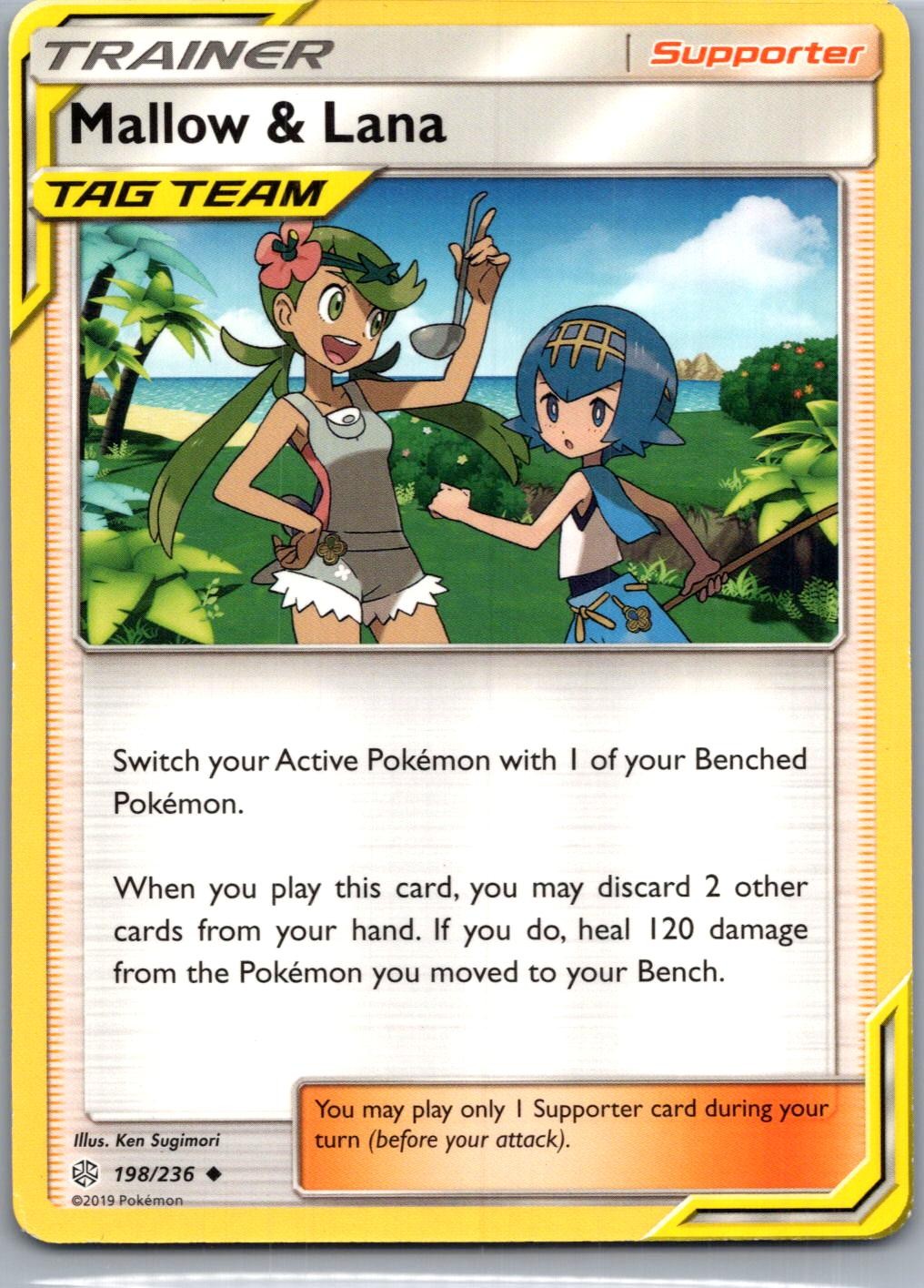 Mallow & Lana 198/236 Uncommon Cosmic Eclipse Pokemon Lightly Played