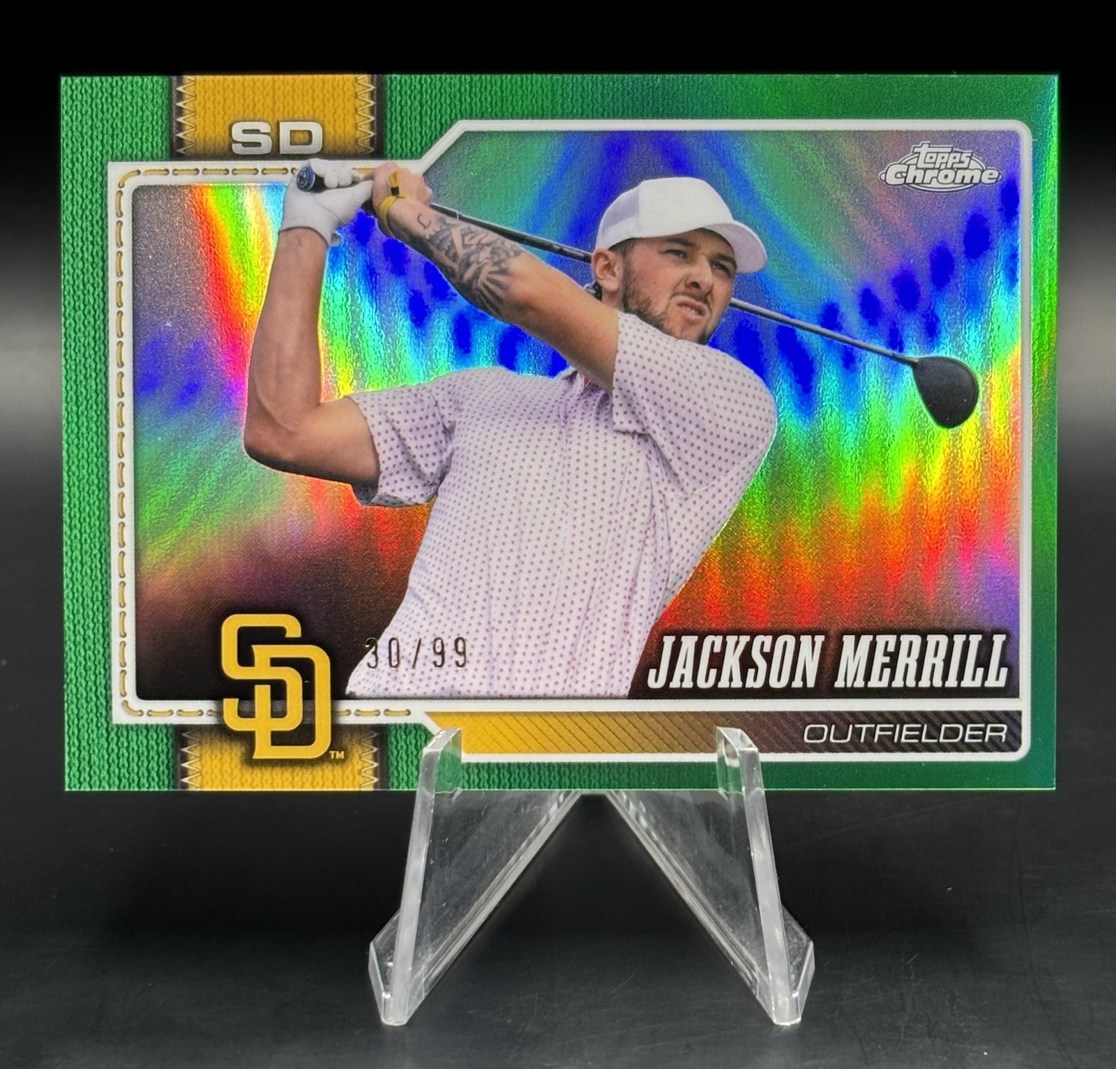 2026 Topps Chrome - Jackson Merrill Image Variation Golf - Green /99 & Base SP