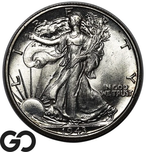 1943 Walking Liberty Half Dollar Blast White Gem BU++