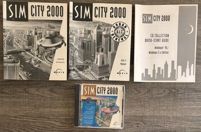 Sim City 2000 The Ultimate City Simulator (PC, 1995) Maxis Games w/ guides