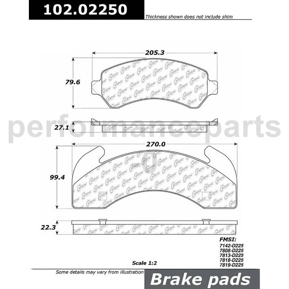 Juego de pastillas de freno de disco delanteras C-Tek rotor de freno de disco para Chevrolet B7 1993-2002 Foto 4 de 4