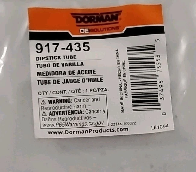 917-435 Dorman Oil Dipstick Tube for Chevy Chevrolet Silverado 1500 Truck Sierra - Image 2 of 3