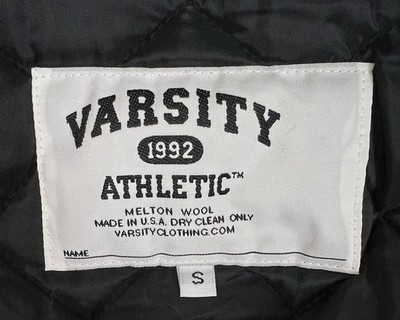 Varsity 1992 Athletics Melton Wool Letterman Jacket Mens Sz S