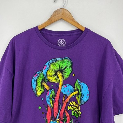 MUSHROOMMATESTOOL COLOR Y.RAINBOW×PURPLE Domo Mushroom Have A Magical Day T-Shirt Men's Size 3XL Purple | eBay