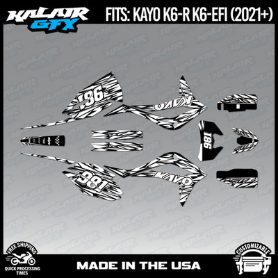 Graphics Kit for Kayo K6-R K6-EFI 250 (2021+) Twitch Series - WHITE