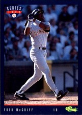 Fred McGriff 1993 Classic #T62 San Diego Padres FREE SHIPPING AutographDen