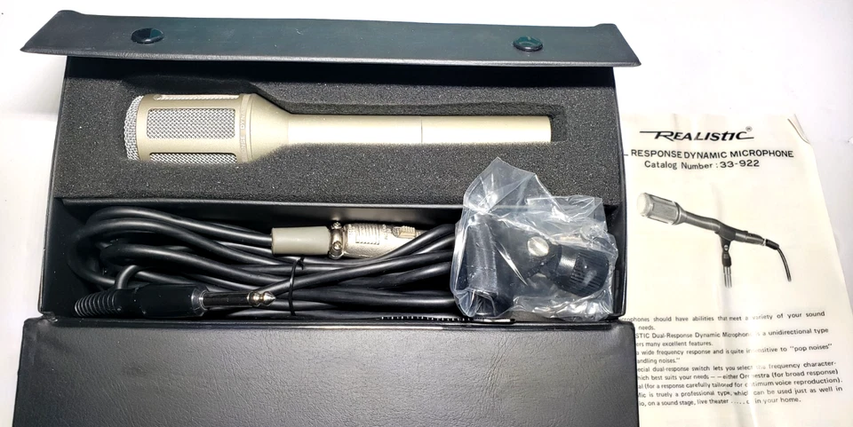 Rare NOS Realistic Dual Response Dynamic Microphone Model 33-922 33922 - Image 3 of 4