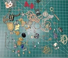 Almost 2lbs  vintage costume Jewelry Lot Wear Repair Craft Junk Drawer Fun