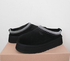 UGG Women's TAZZ Platform Slippers Clog Shoes 8US BLACK Suede NWOB