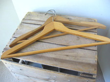 2pc Vintage Wood Clothes Hangers The Warwick Philadelphia and West Germany