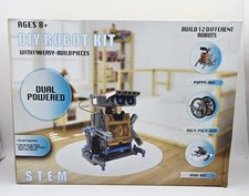 DIY ROBOT KIT w/ 190 Easy Build Pieces, 12 Different Robots STEM Solar/Battery
