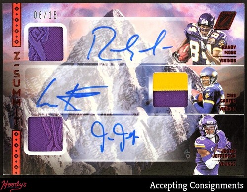2024 Zenith Summit Red Randy Moss Cris Carter Justin Jefferson PATCH AUTO 06/15