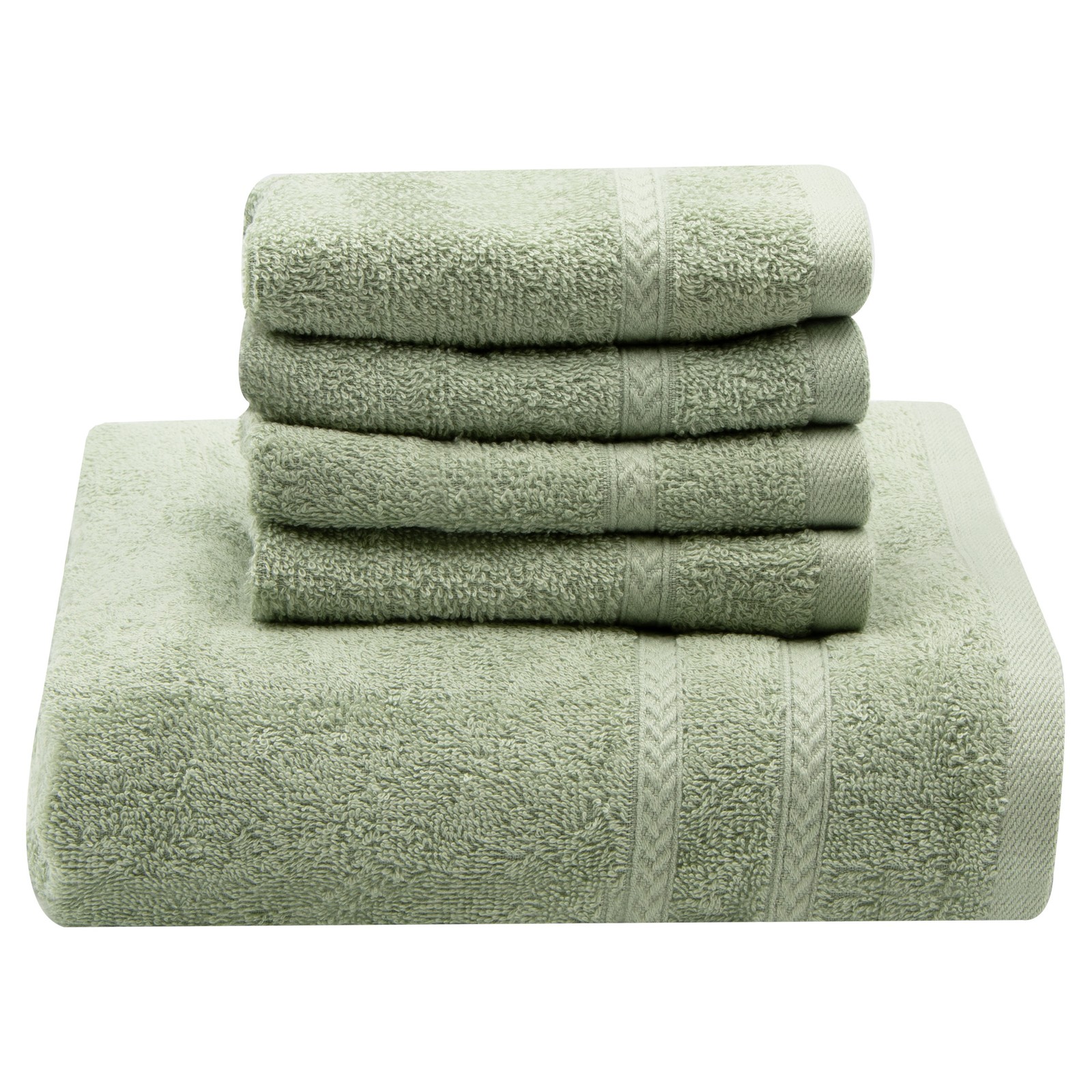 Банная простыня Gold Coast Ringspun из 100 хлопка с 4-мя мочалками зеленого цвета 3890₽