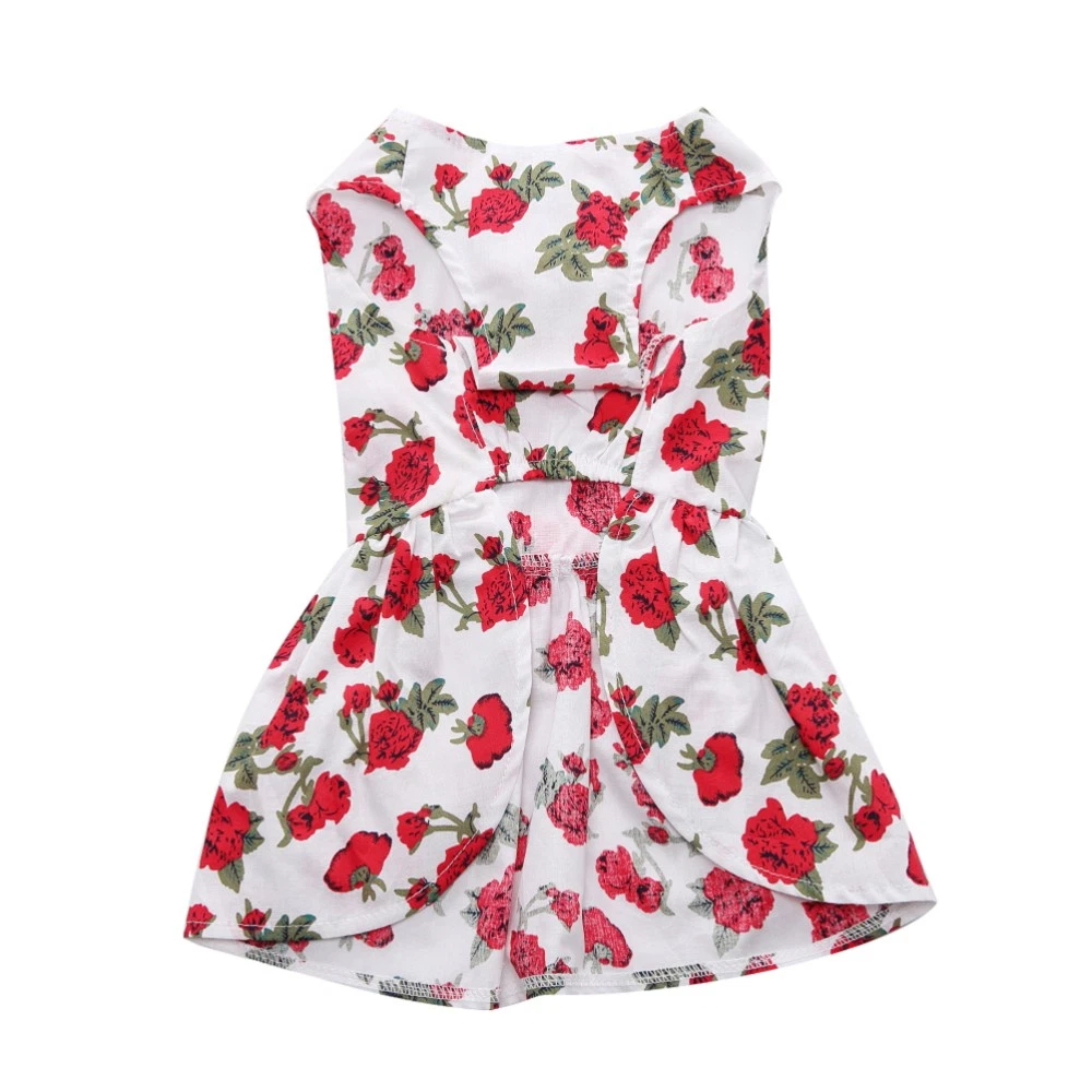VETEMENTS Vestito estivo per cani animali domestici bellissimo fiore vestiti per animali domestici elegante fiocco senza maniche