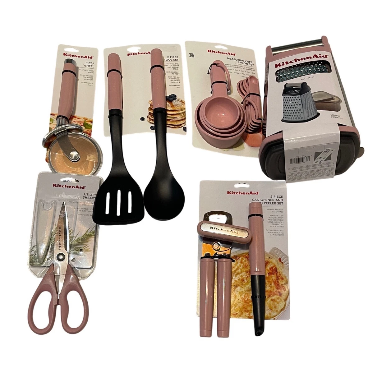 Ensemble d'ustensiles de cuisine 7 pièces : cuillère, fouet, pinces