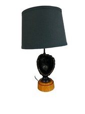 Pottery Barn Teen Baseball Light Wood Lamp with Blue shade HFT 2008