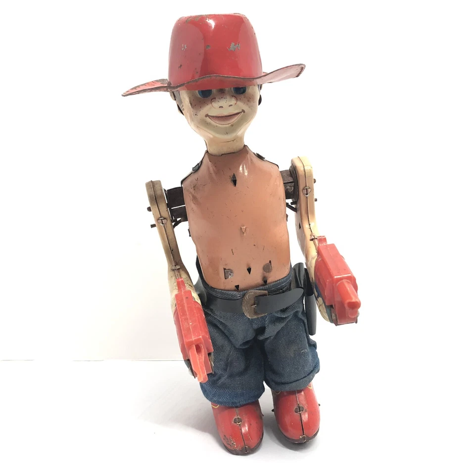 Figura de acción vintage de hojalata muñeca sheriff 11" Foto 3 de 4