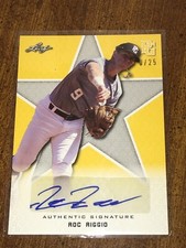 ROC RIGGIO 2020 Leaf Perfect Game Yellow AUTO #6/25 Oklahoma St YANKEES ROCKIES