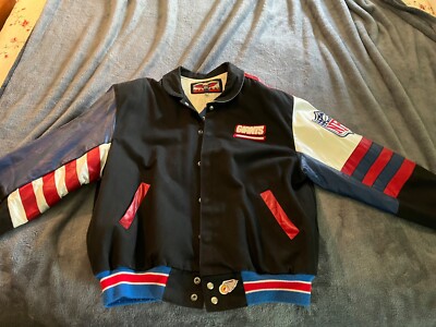 NFL Jeff Hamilton Vintage NY Giants Jacket leather /cotton size