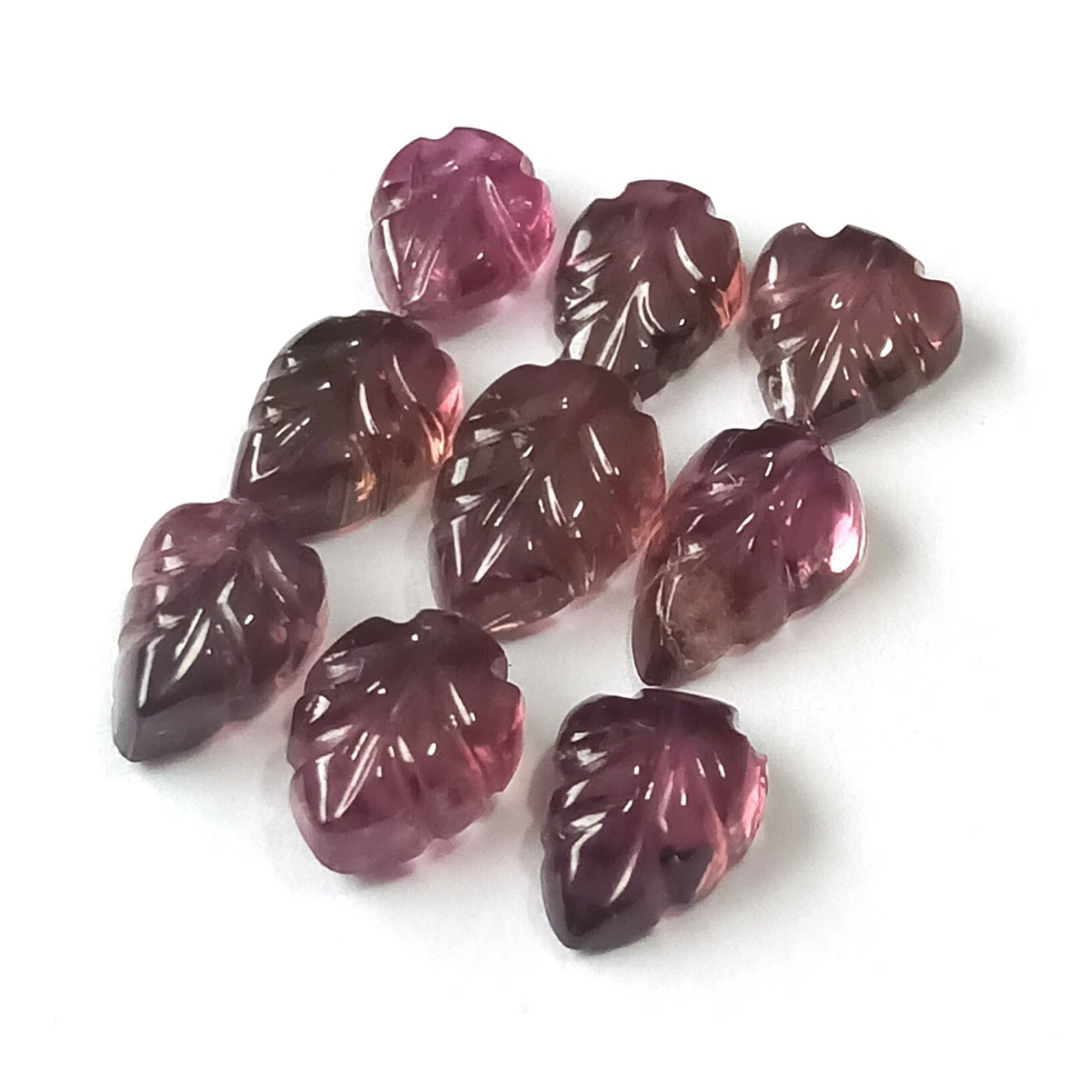 6.66 Cts,Handcarved Rubelite Tourmaline Leaf,Leaf Shape Rubelite,Handmade Carved - Image 3 of 4