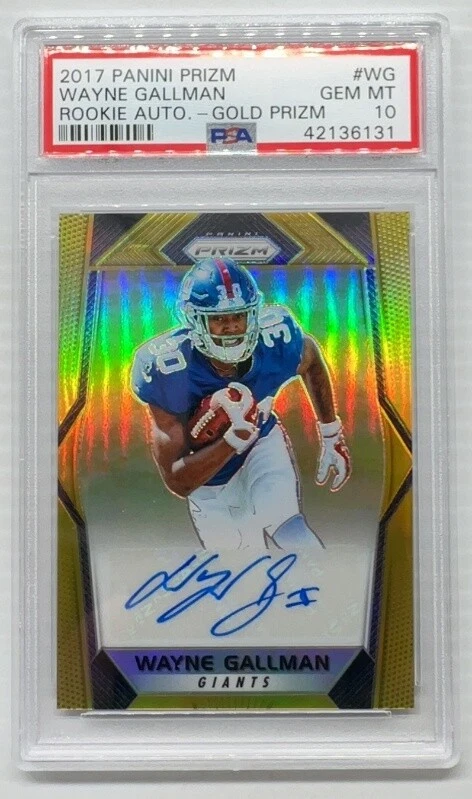Wayne Gallman Panini Prizm Rookie Autographs #WG Gold