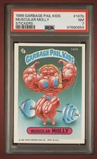 1986 GARBAGE PAIL KIDS STICKERS #147b MUSCULAR MOLLY SER 4 PSA7 NM Fresh Slab!